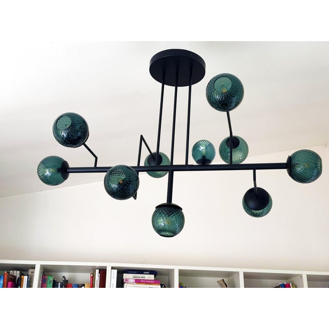 Contemporary Green Spheres Murano Glass Sputnik Chandelier by Simoeng For Sale - Image 9 of 9
