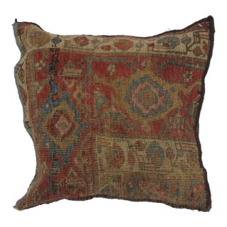 Persian Pillow W/Antique Rug Fragment - 1'5" X 1'5" For Sale