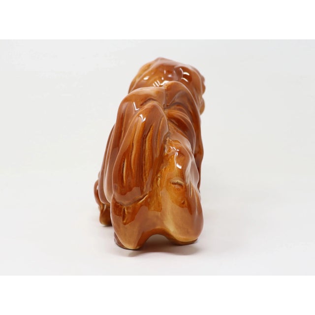 Ceramic Vintage Ceramic Pekingese Dog Statue Figurine For Sale - Image 7 of 11