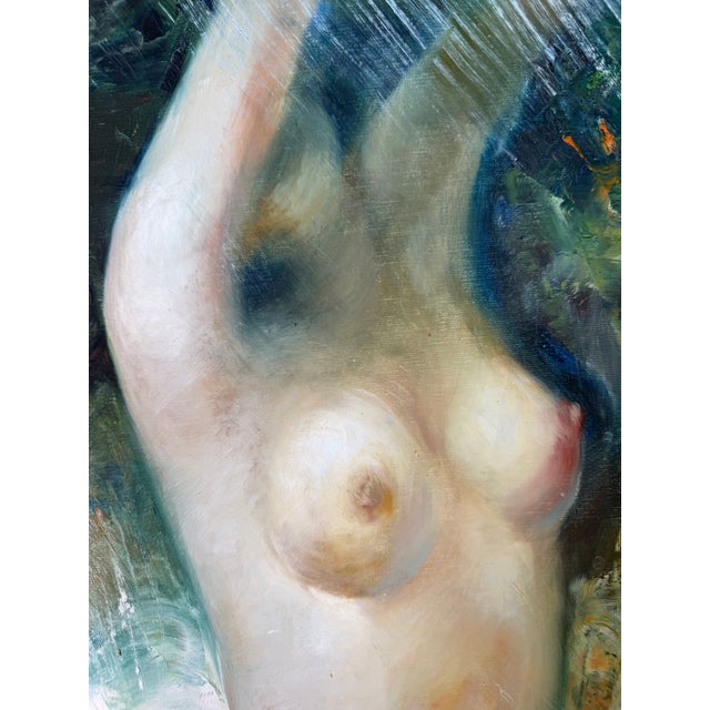 1970s 1970's Vintage Female Nude Oil Painting on Canvas – Framed For Sale - Image 5 of 13