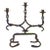 Antique Baroque Rustic Iron Three Arm Candelabra For Sale