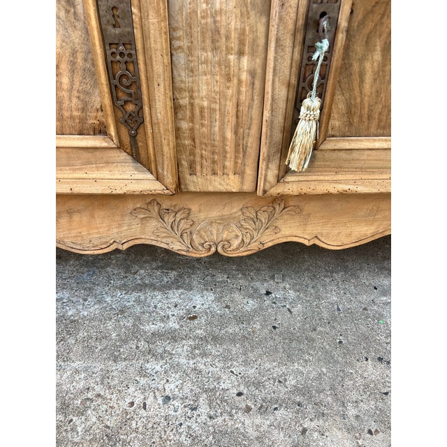French Provincial French 18th Century Louis XV Provincial Bleached Walnut Two Door Buffet For Sale - Image 3 of 12