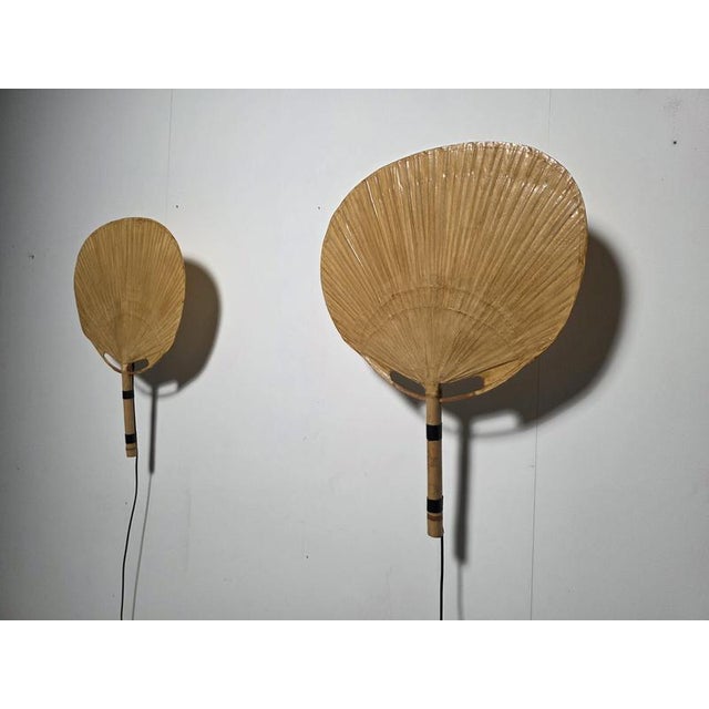 Ingo Maurer Uchiwa Wall Lights by Ingo Maurer for M Design, Germany, 1970s, Set of 2 For Sale - Image 4 of 10