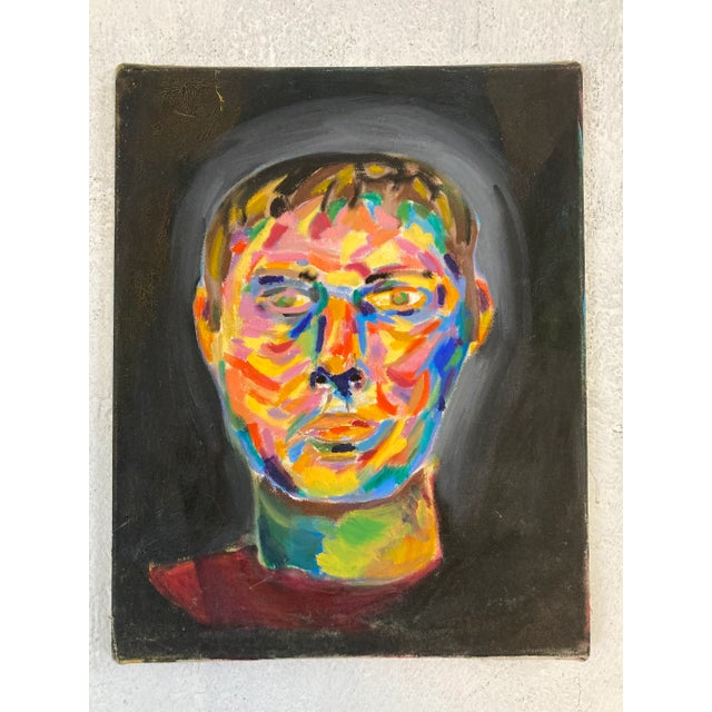 Vintage Oil on Canvas Abstract Portrait For Sale In Charleston - Image 6 of 7