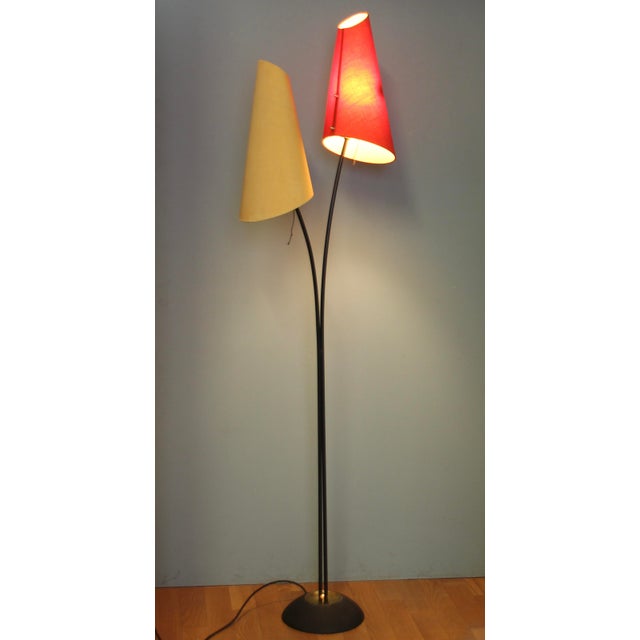 Mid-Century Modern German Floor Lamp with Two Shades, 1950s For Sale - Image 4 of 13