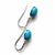 Metal 14k White Gold Oval Natural Turquoise & Diamond Shepherd Hoop Earrings, A Pair For Sale - Image 7 of 8