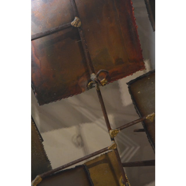 Metal Curtis Jere Style Brutalist Metal Copper / Brass 'Nails' Abstract Wall Art Sculpture For Sale - Image 7 of 18