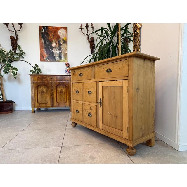 Art Nouveau Shop Chest in Spruce Softwood, 1890s For Sale - Image 11 of 12