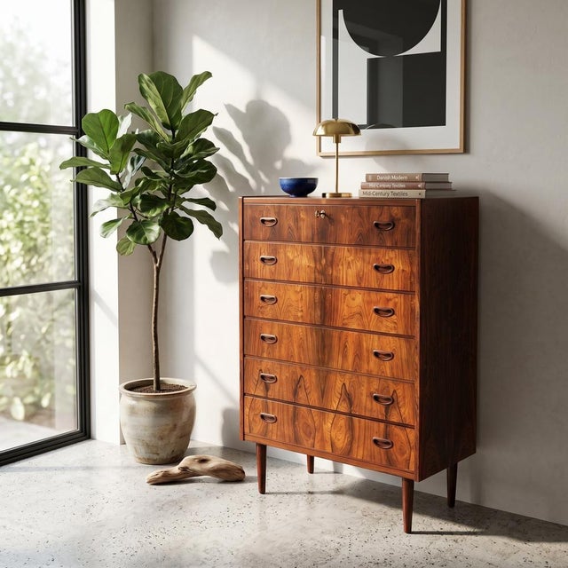 Mid-Century Danish Rosewood Highboy Dresser, 1960s For Sale - Image 12 of 18