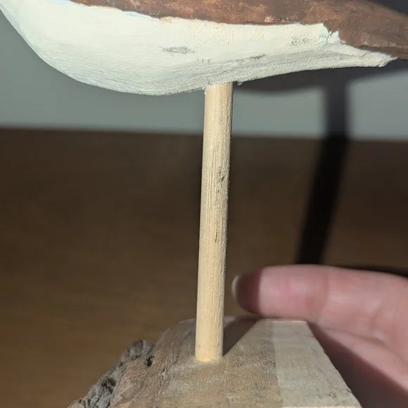 Vintage Hand Carved Wood Shore Bird — Signed Folk Art, 6.5" Bring a touch of rustic charm and natural artistry into your...