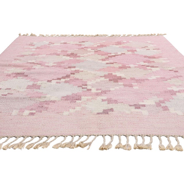 Mid-Century Modern Ingegerd Silow Vintage Swedish Rollakan Rug, 05'06 X 07'07 For Sale - Image 3 of 11