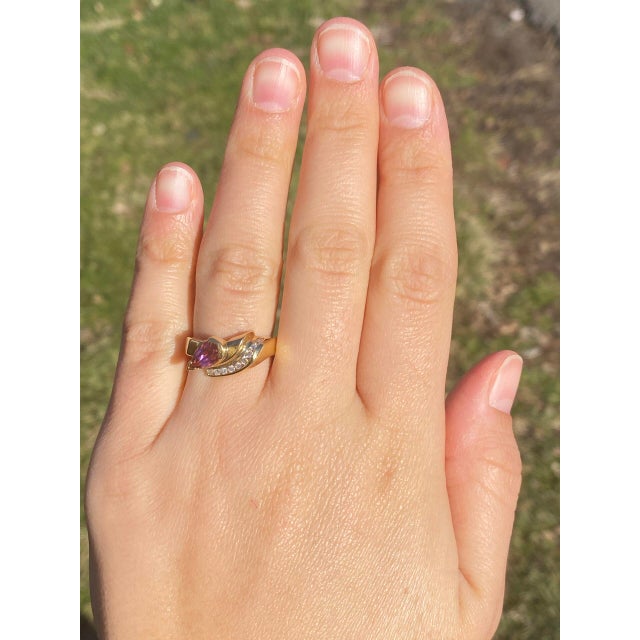 The Praise: Tourmaline and Natural Diamond Ring in Yellow Gold For Sale - Image 10 of 11