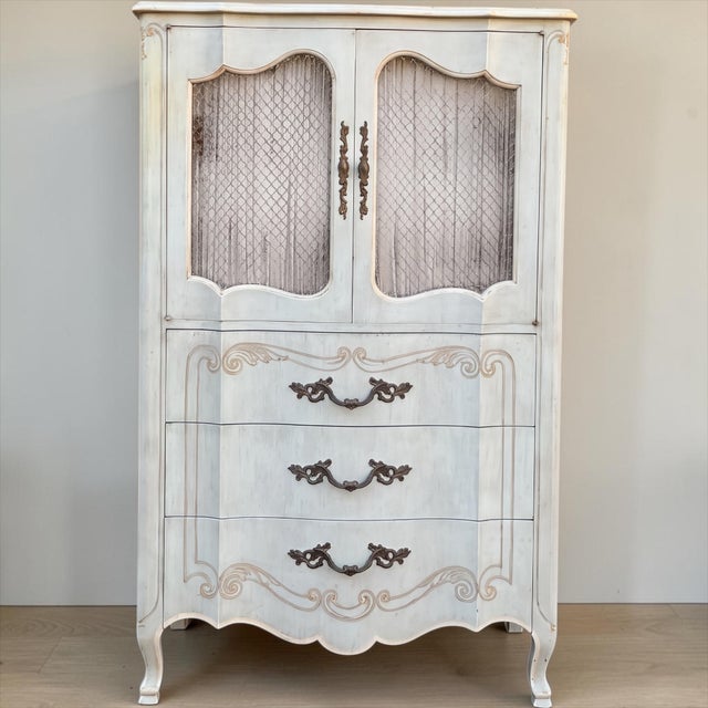 Blue French Louis XV Style John Widdicomb Tall Swedish Blue Lingerie Chest Commode For Sale - Image 8 of 8