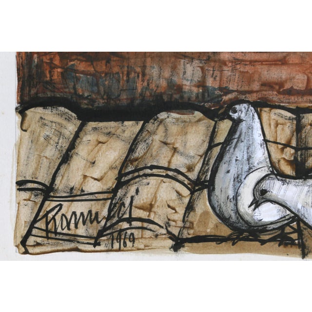 Modern Lucio Ranucci Birdwatcher, Watercolor by Lucio Ranucci 1969 For Sale - Image 3 of 4