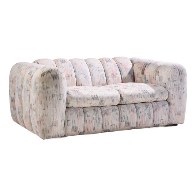 Jay Spectre Channeled Postmodern Sofa Loveseat For Sale