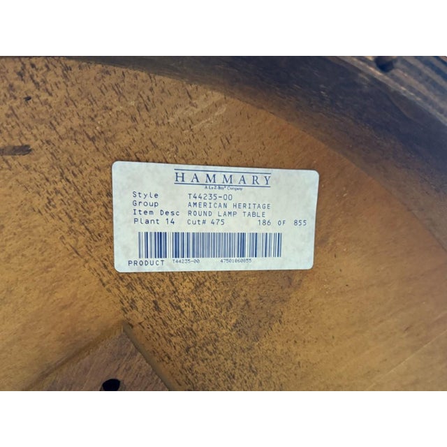 Late 20th Century Hammary American Heritage Round Lamp Table For Sale - Image 9 of 9
