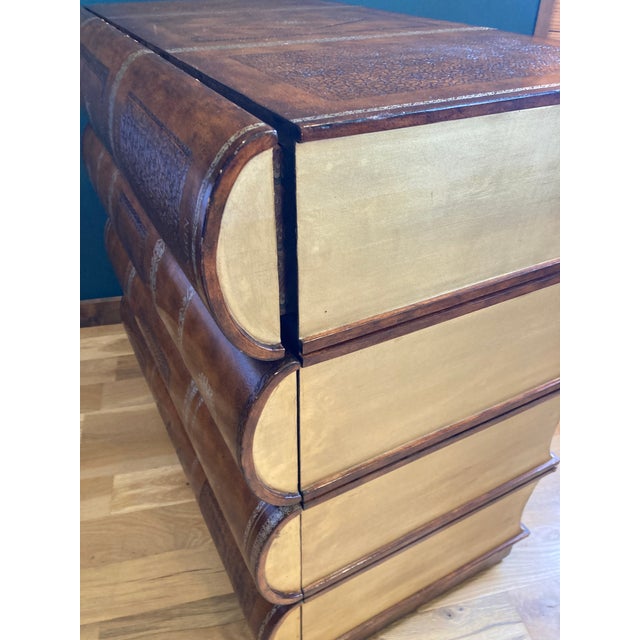 Brown Maitland-Smith Stacked Books 4-Drawer Chest of Drawers For Sale - Image 8 of 12