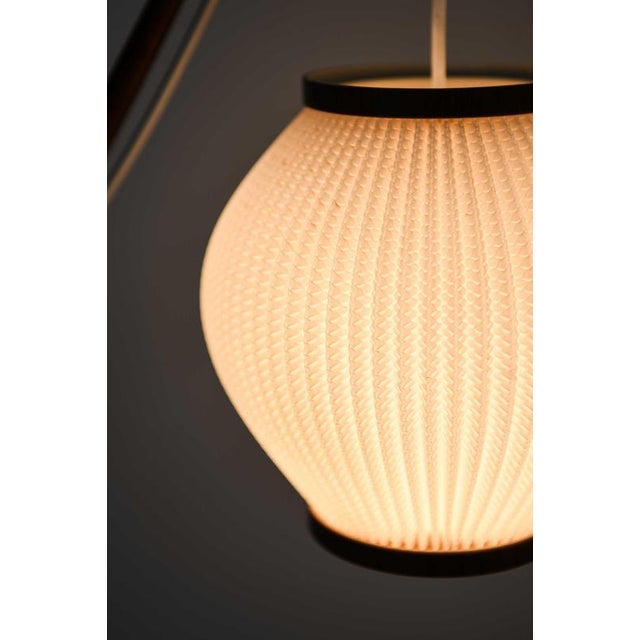 Fishing Pole Floor Lamp in Brass with Steel and Teak by Svend Aage Holm Sørensen, 1950s For Sale - Image 9 of 12