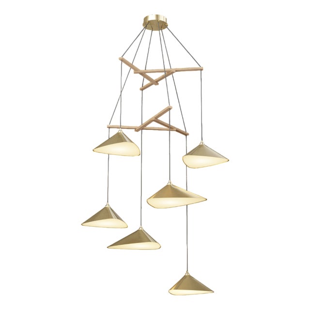 Emily V6 Group in Metallic Tones Pendant Light by Daniel Becker For Sale