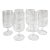 1960s Mid-Century Etched Water/ Wine Goblets Criss-Cross Band Center Set of 6 For Sale