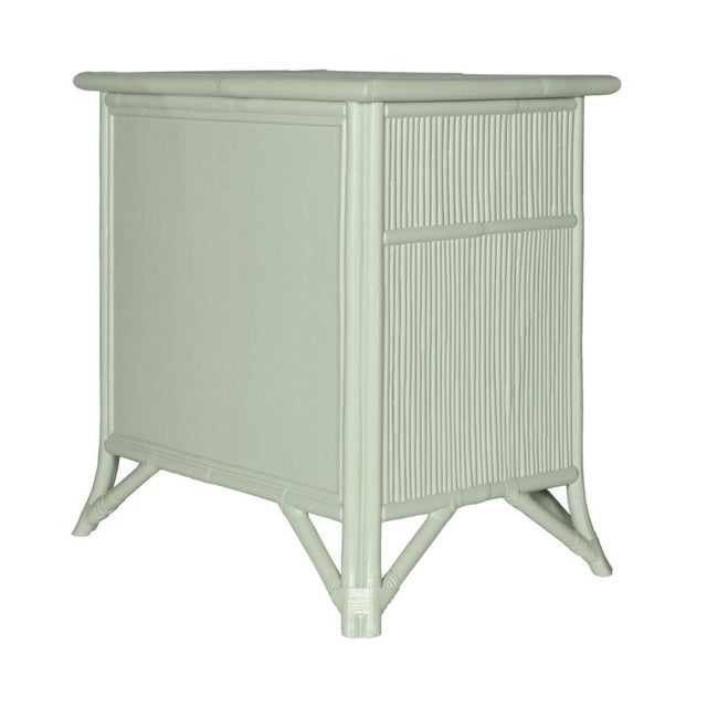 Not Yet Made - Made To Order Pencil Rattan One-Drawer Nightstand, Celery Green For Sale - Image 5 of 6