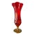 MCM Epic Viking Collection Red Orange Persimmon Drape Vase 11” Ruffled Rim For Sale