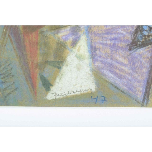 Bertil Wahlberg, Colorful Abstract Composition, 1947, Pastel on Paper For Sale - Image 4 of 6