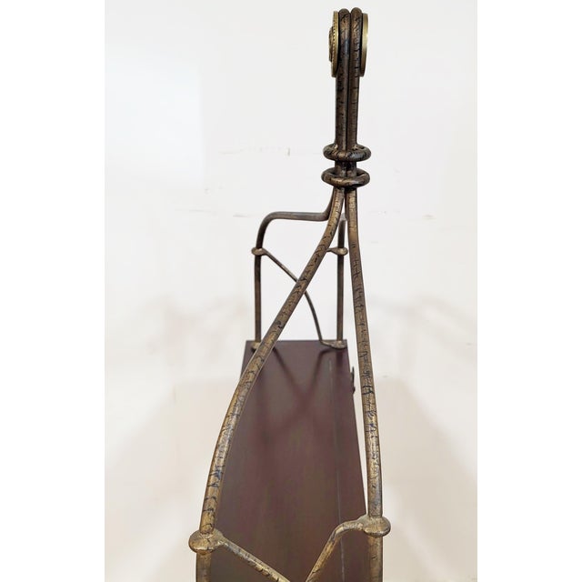 Vintage Mid-Century Modern Designer Bronze Display Wall Etagere Bookshelf For Sale - Image 9 of 14