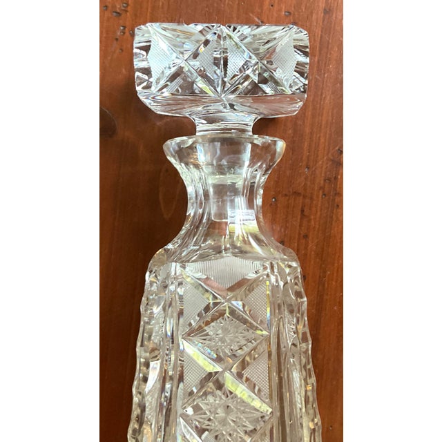 1940s Art Nouveau Superior Cut Crystal Liqueur/Liquor Decanter For Sale - Image 4 of 12
