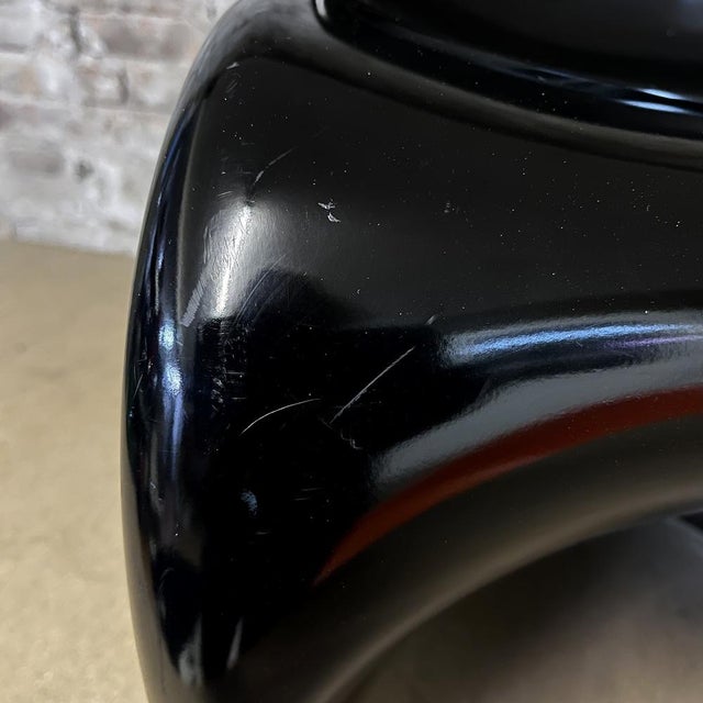 Fibreglass Black Stacking Chair by Verner Panton for Vitra, 1970s For Sale - Image 11 of 13