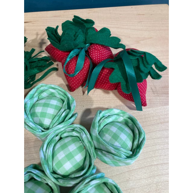 Textile Vintage Hand Sewn Fabric Fruit & Vegetable Decor- 29 Pieces For Sale - Image 7 of 7
