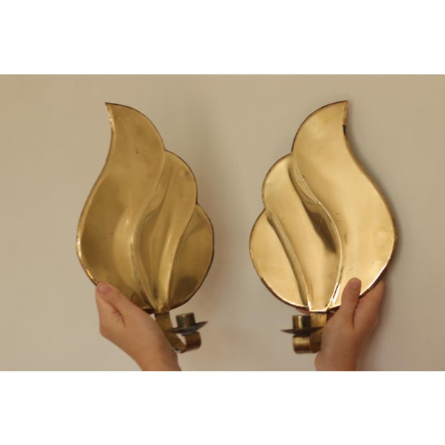 Mid-Century Modern Swedish Brass Sconces, Set of 2 For Sale - Image 4 of 18