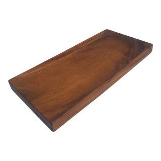 1960s Monkey Pod Wood Dresser Tray For Sale