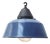 Vintage Industrial Blue Enamel and Cast Iron Pendant Lamp For Sale