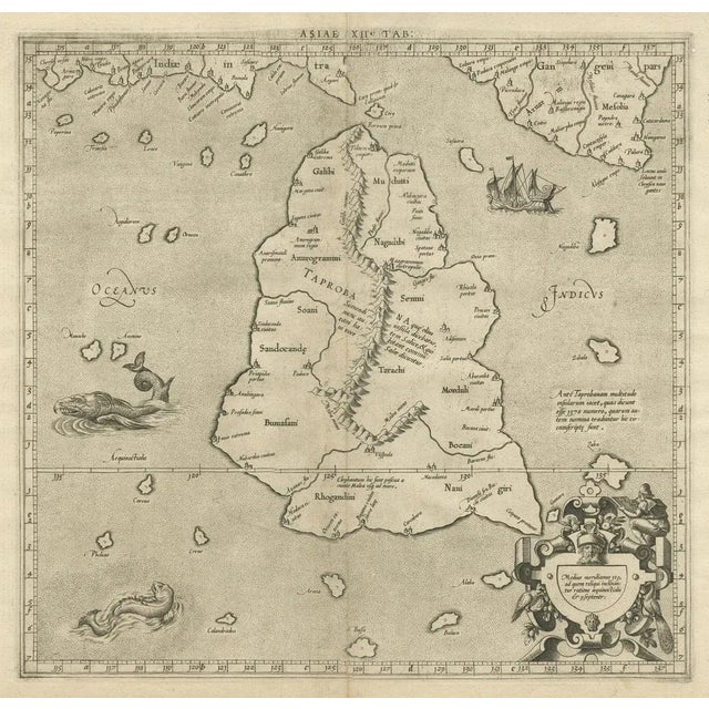 Mercators Ptolemaic Map of Taprobana For Sale - Image 3 of 6