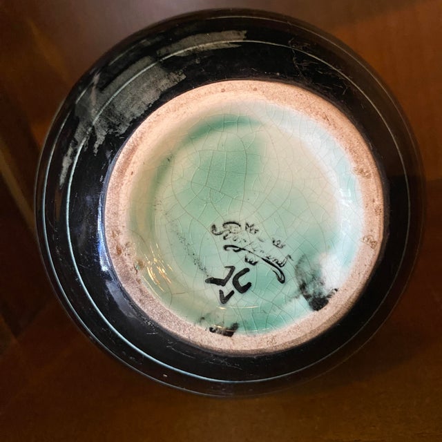 Blue Mid 20th Century Swedish Art Deco Geometric Art Pottery Vase by Ilse Claesson for Rörstrand For Sale - Image 8 of 9
