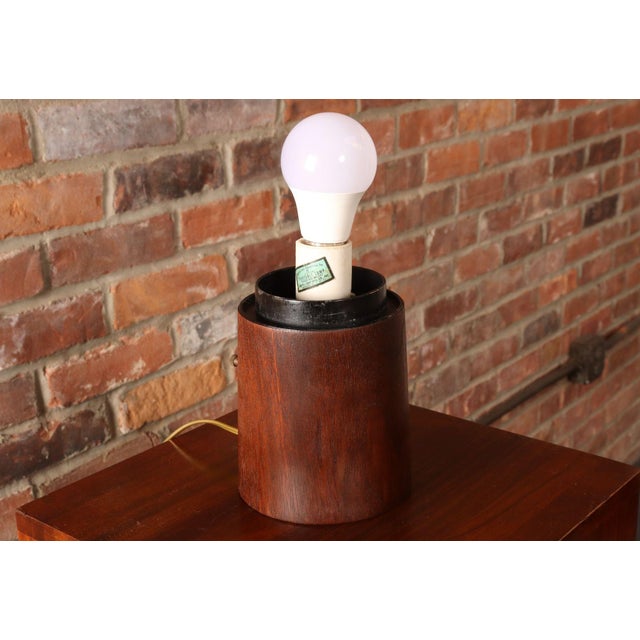 Vintage Mushroom Table Lamp With Frosted Glass Shade and Walnut Base by Laurel For Sale - Image 9 of 12