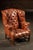 Mid 20th Century Tufted Vinyl Chesterfield Wingback Armchair in Brown For Sale - Image 4 of 17