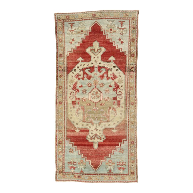 Vintage Turkish Oushak Rug, 04'02 X 08'07 For Sale