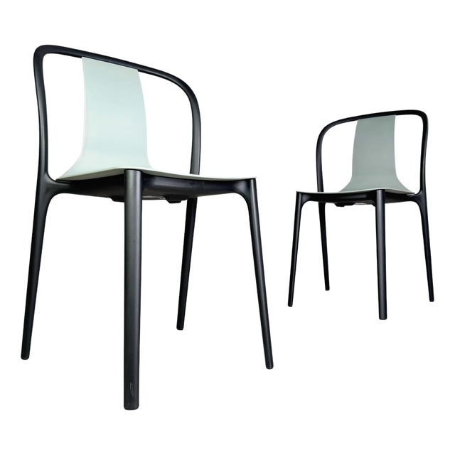 Moss Grey Belleville Outdoor Chairs by Ronan and Erwan Bouroullec for Vitra, Set of 2 For Sale
