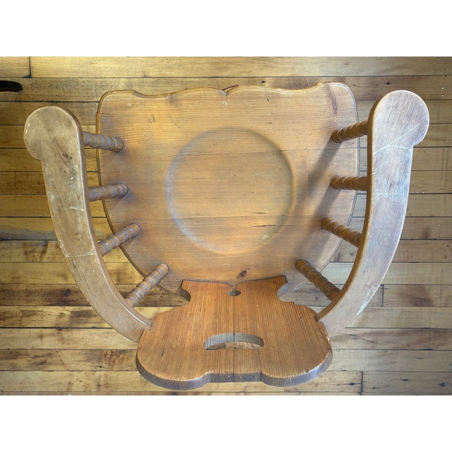 Farmhouse Mid 19th Century Swiss Pine Farm House Armchair For Sale - Image 3 of 7