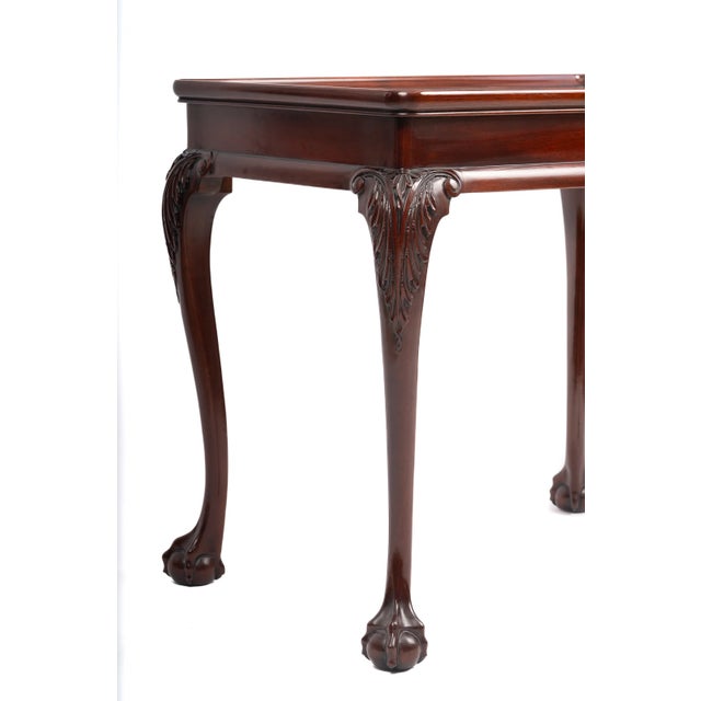 Kindel Furniture Late 20th Century Kindel Mahogany Tea Table From Irish Georgian Collection Claw & Ball Feet For Sale - Image 4 of 5