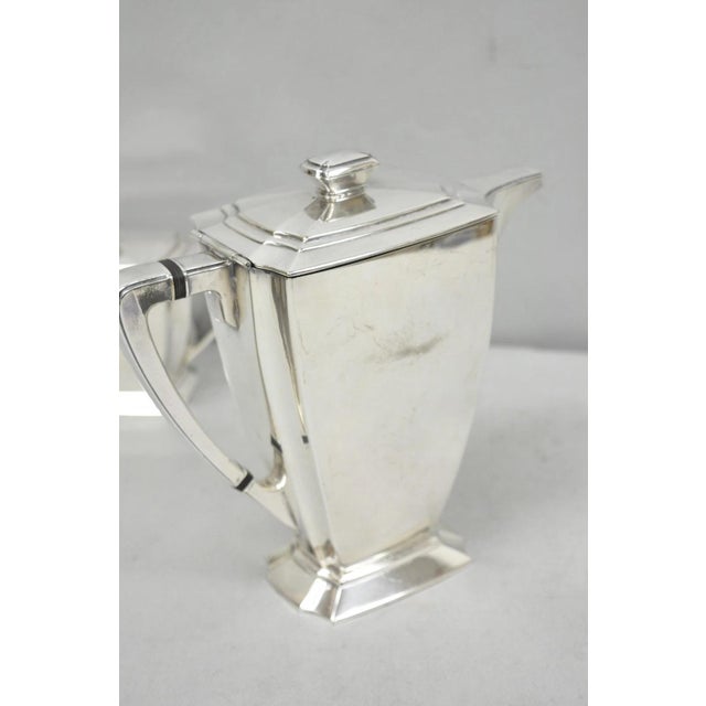 Antique 1847 Rogers Bros "Legacy" Art Deco Silver Plated Tea Set - 3 Pc Set For Sale - Image 12 of 18