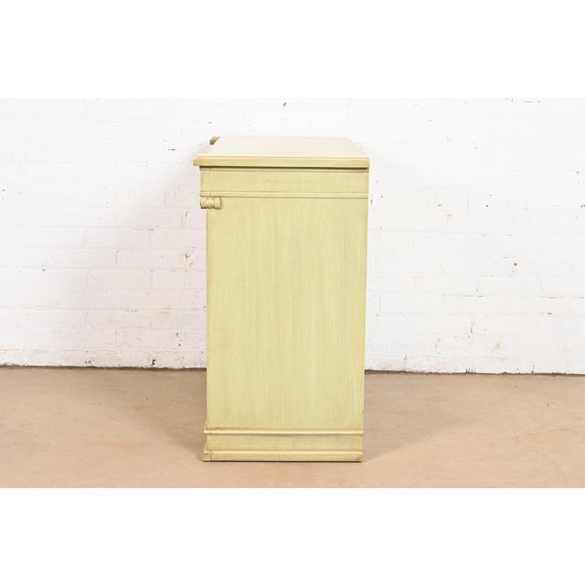 Henredon Neoclassical Green and Cream Lacquered Sideboard Buffet or Bar Cabinet, Circa 1960s For Sale - Image 10 of 12