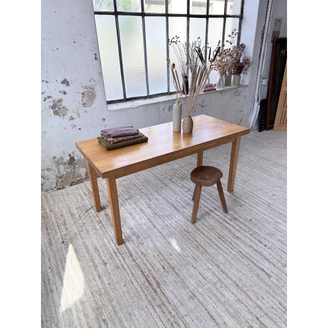 Brown Elm Farmhouse Table, 1960s For Sale - Image 8 of 18