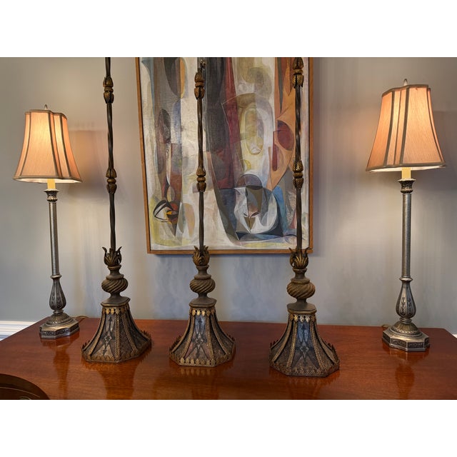 Fine Art Lamps Fine Art Lamps Villa 1919 Set of 3 Pendants For Sale - Image 4 of 5