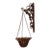 1960s Rattan Style Plant Hanger and Bracket For Sale