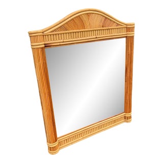 Vintage Pencil Reed Large Wall Column Mirror For Sale