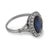 1910s Edwardian Sapphire Diamond Platinum Cluster Ring, Size 4.75 For Sale - Image 4 of 6