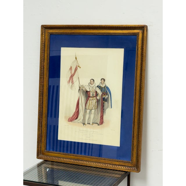 Design Plus Gallery presents an Antique Engraving “The Standard of St. George, borne by a Baron in his Coronation Dress...